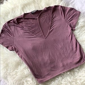 Crop v neck with string detailing